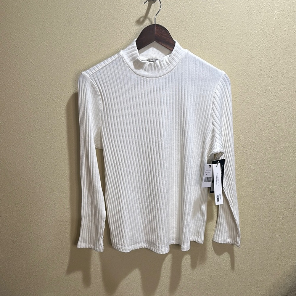 Liverpool White 3/4 Sleeve Ribbed Blouse